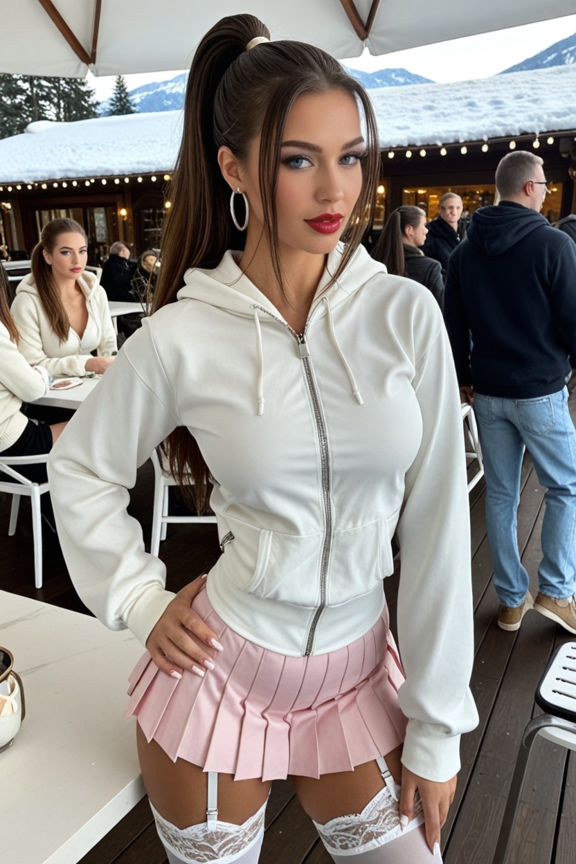 Club, 1 Person, Straight Brunette Hair AI Porn
