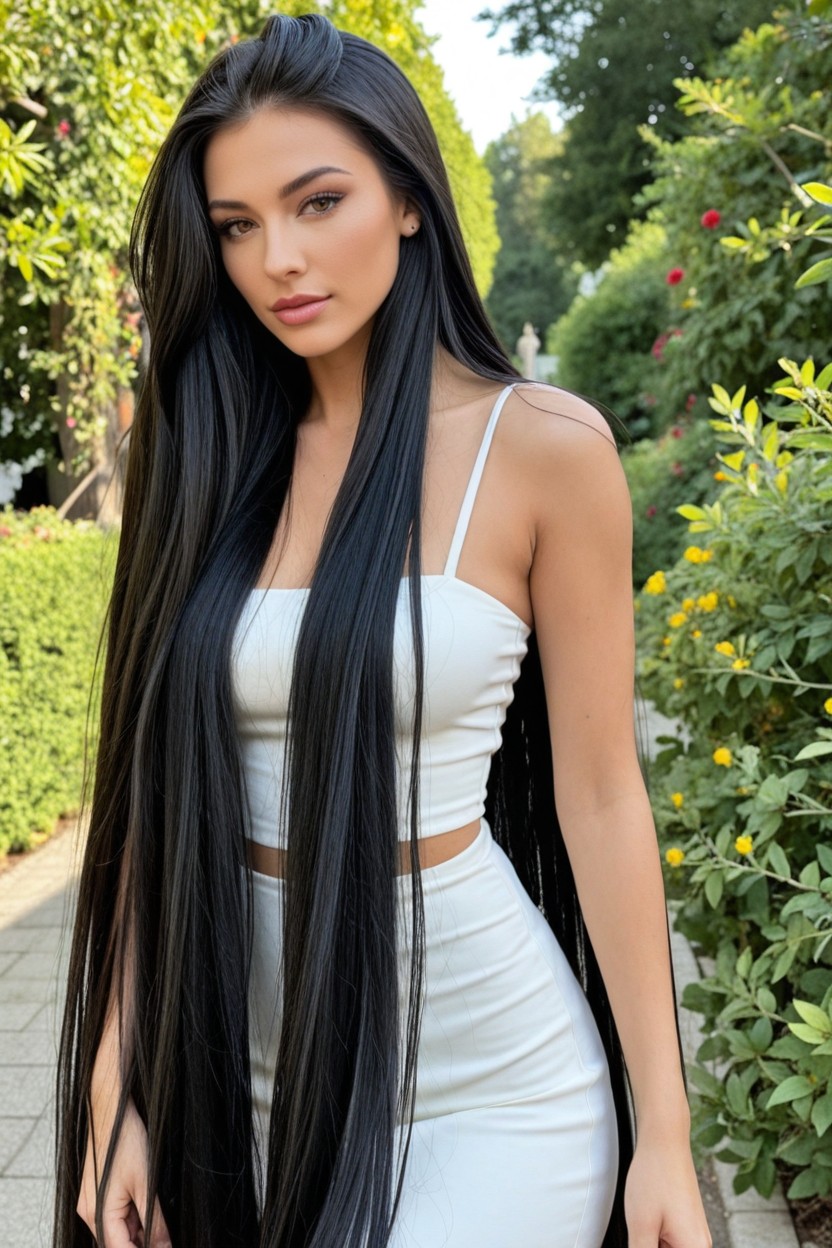 Absurdly Long Hair, Waist Shot, Absurdly Long Hair AI Porn