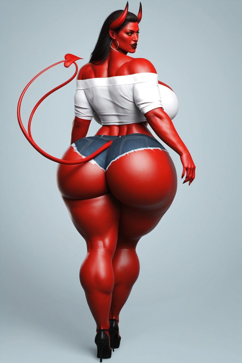 Big Bubble Ass, Thick Thighs, Full Body AI Porn