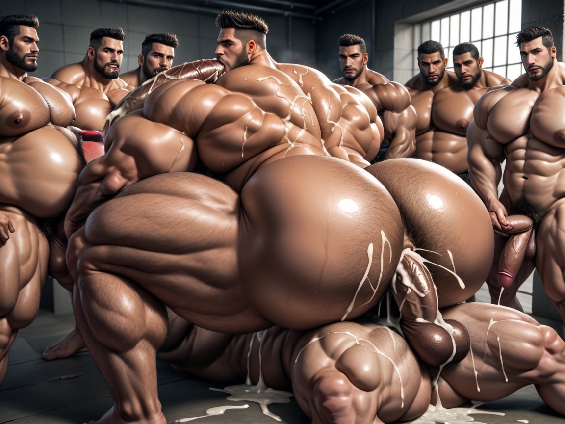 Hairy Thick Hyper Muscled Body, Breast Expansion, Thick AI Porn
