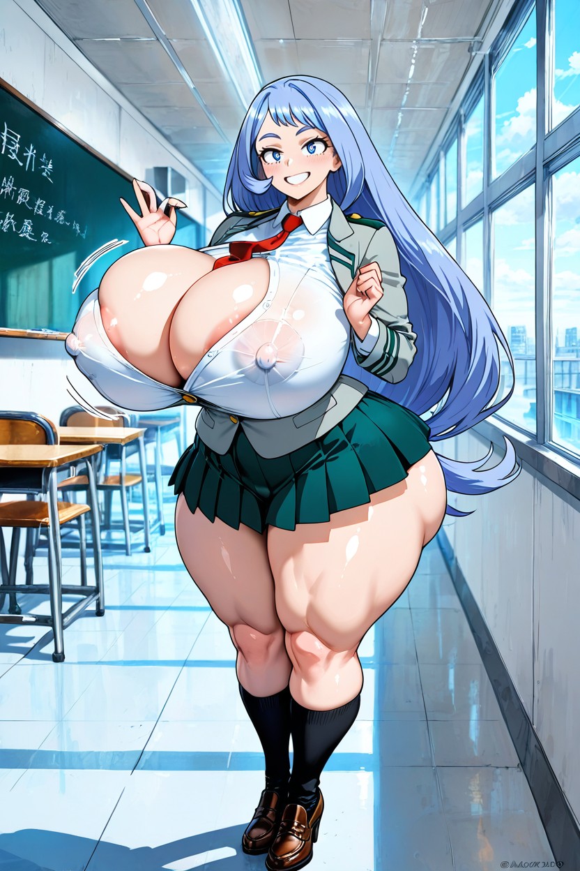 Long Hair, Breasts Too Big For Shirt, 거대한 가슴 AI 포르노