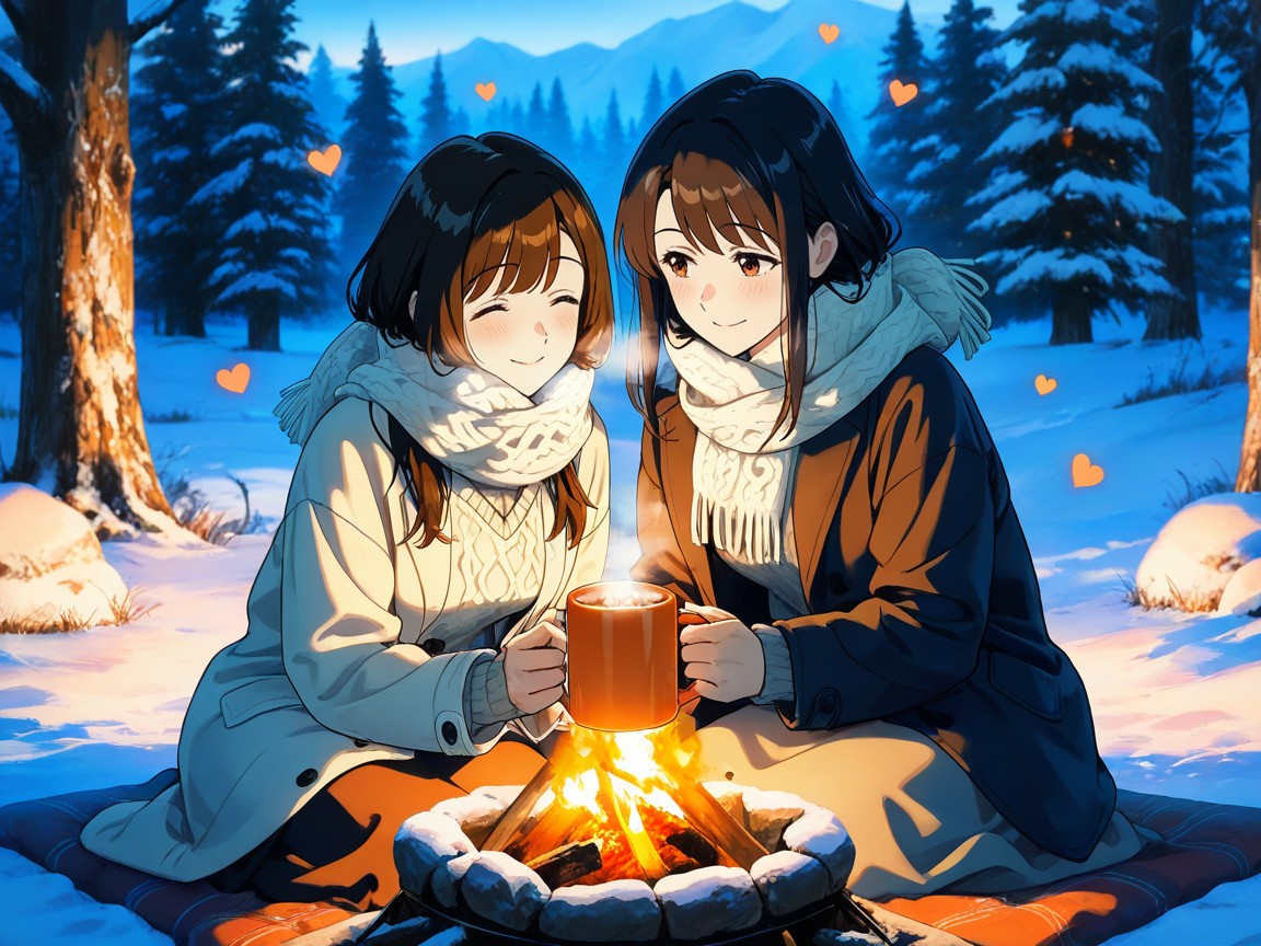 Wholesome Atmosphere, 2 People, Both With Round Faces AI Porn