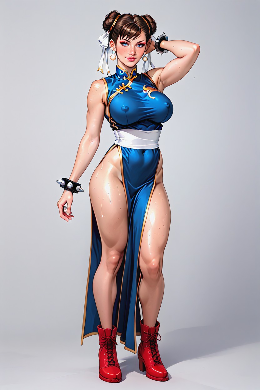 Busty, Rounded Breast With Huge Pink Erected Nipples, Waist AI Porn
