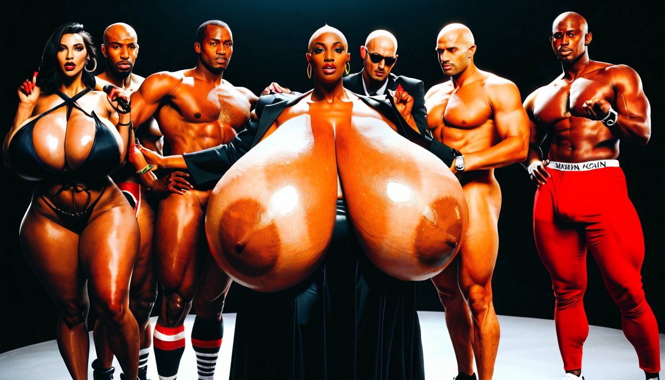 African American, Only Women, Hyper Massive Breasts AI Porn