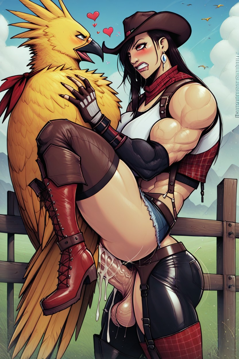 Clenched Teeth, Angry, Chocobo Has Massive Bird Cock AI Porn