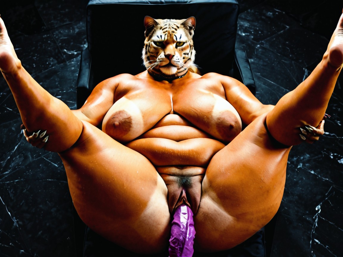 Massively Large Super Curvy Thighs, Hyper Puffy Labia, Hyper Massive Saggy Breast AI Porn