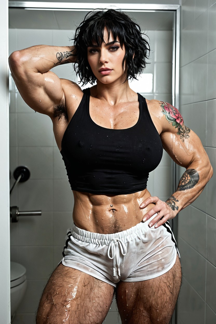 Futanari, Post-workout, Tall Porno IA