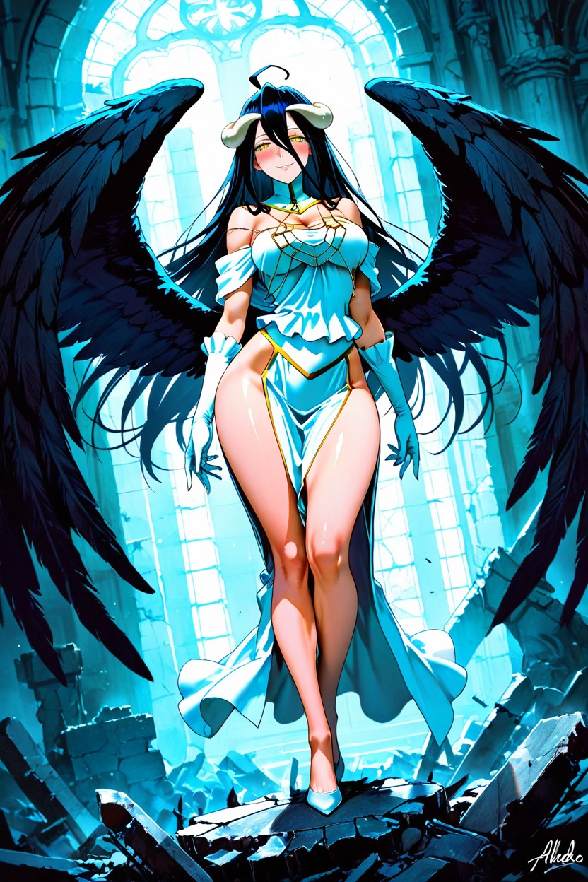 Sharp Focus, Green Field Background, Huge Open Wings Porno IA