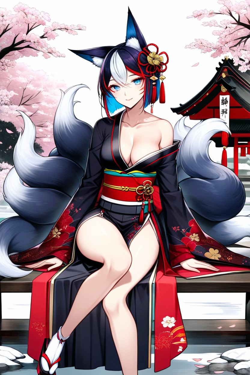 Small Breasts, Japanese, Kitsune Woman AI Porn
