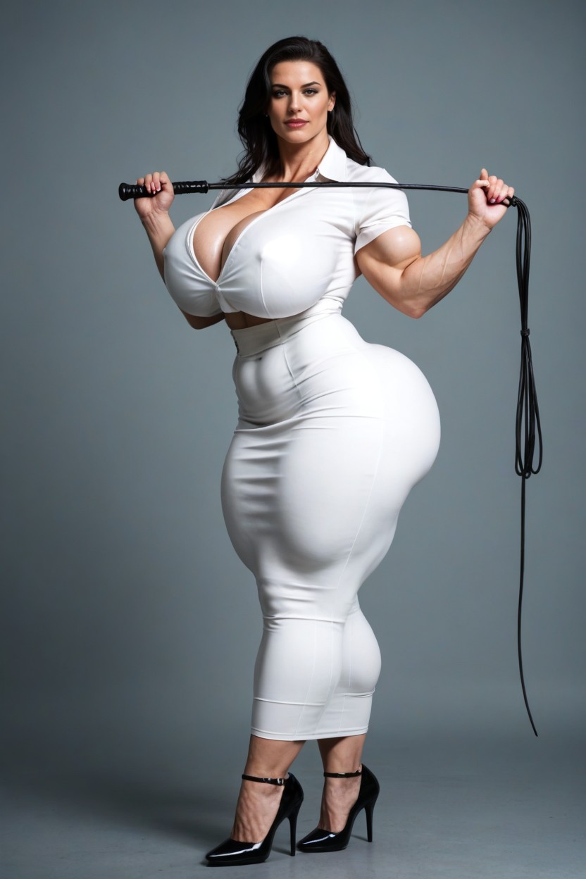 Cuerpo Completo, Pelo Negro, Profesora Porno IA