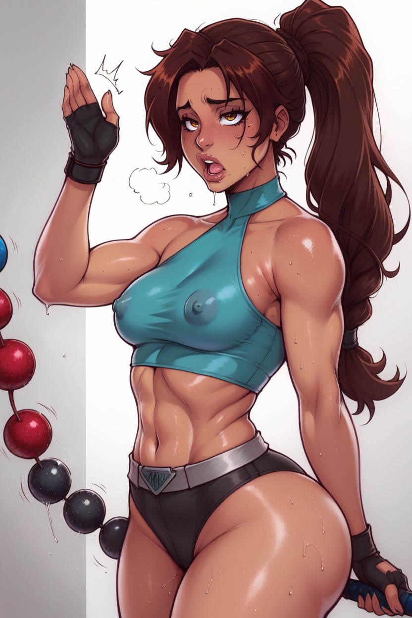 Tan Skin, Sharp Angular Face, Art Style Of 'melkor Mancin' Porno IA