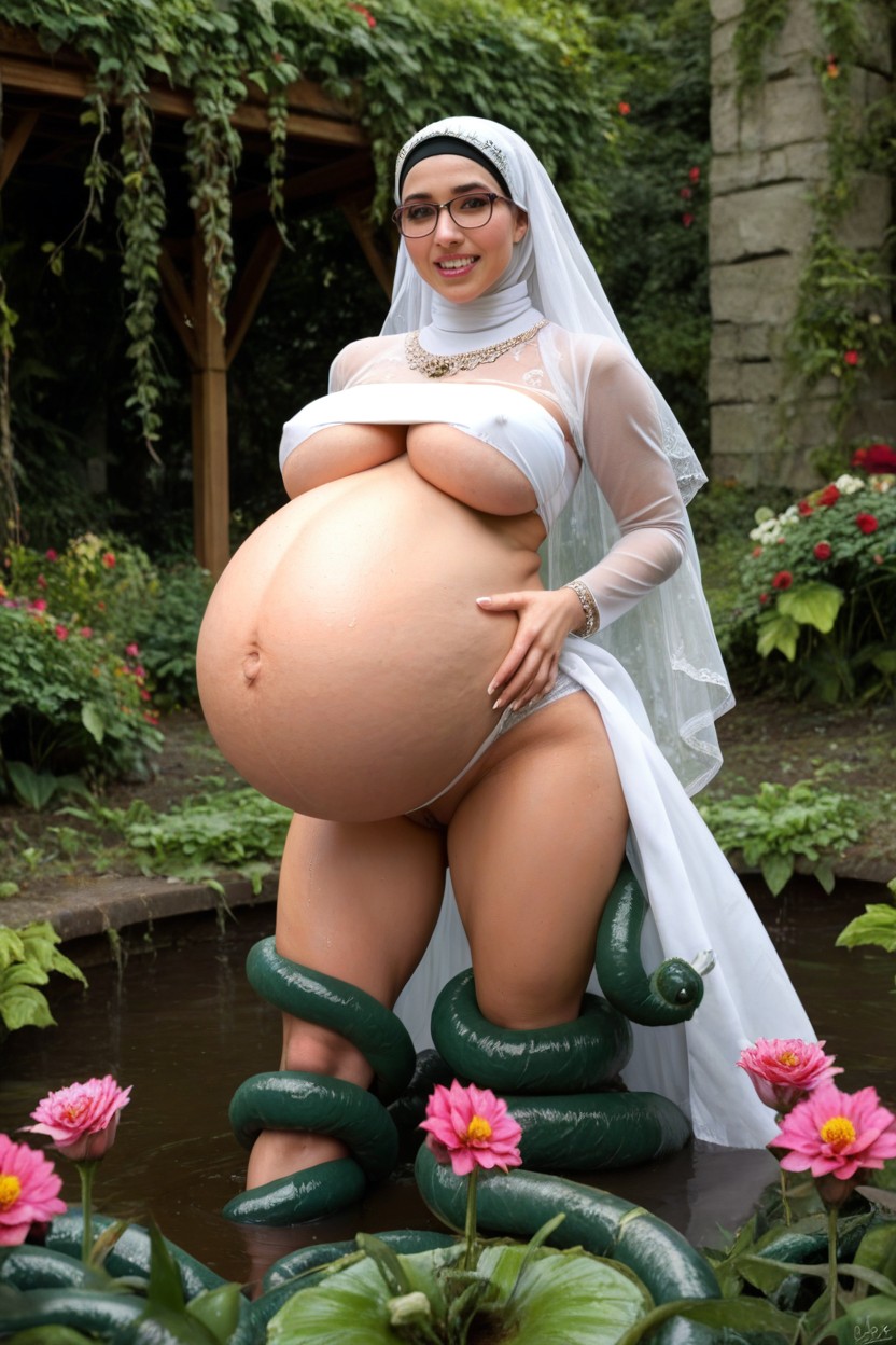 Hyper Pregnant, Bulging Pregnant Belly, Hell Horror Monster Fuck From Behind AI黃片