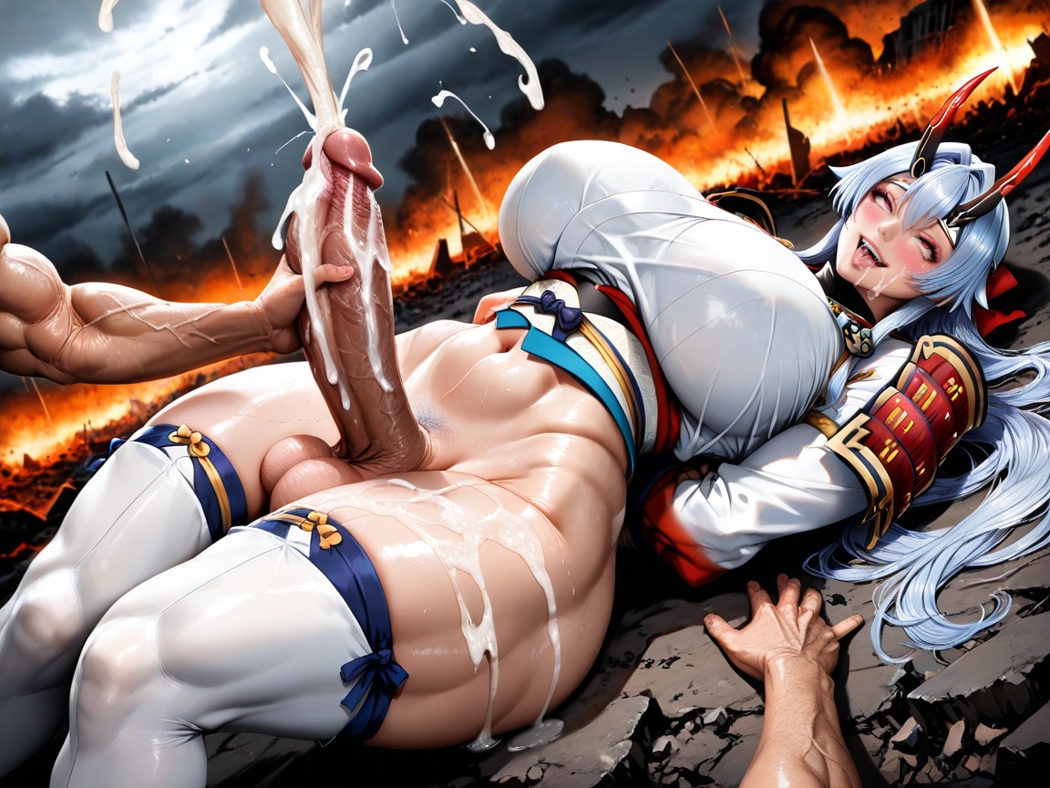 Grey Sky, Futa With Massive Erect Penis And Balls, Futa Tomoe Gozen Fate Bodybuilder AI黄片