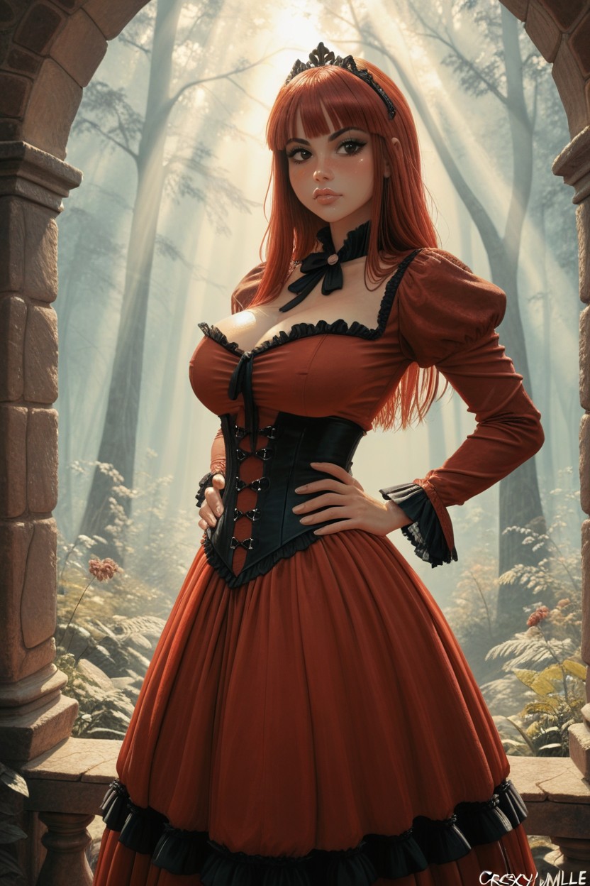 Cutesexyrobutts Style, Pechos Redondeados, Red Hair Porno IA