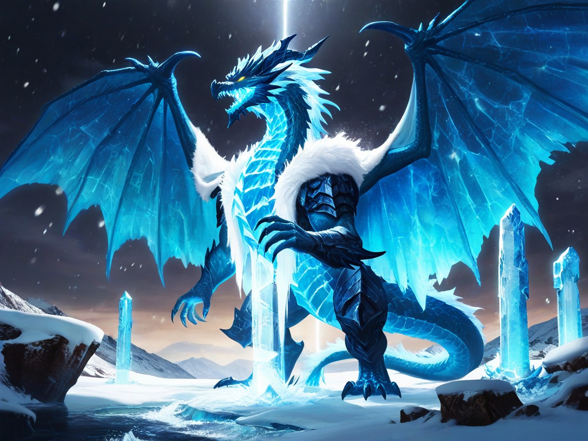 Digital Painting, Gazing At The Dragon In Awe Cinematic Lighting, K Pornografia de IA
