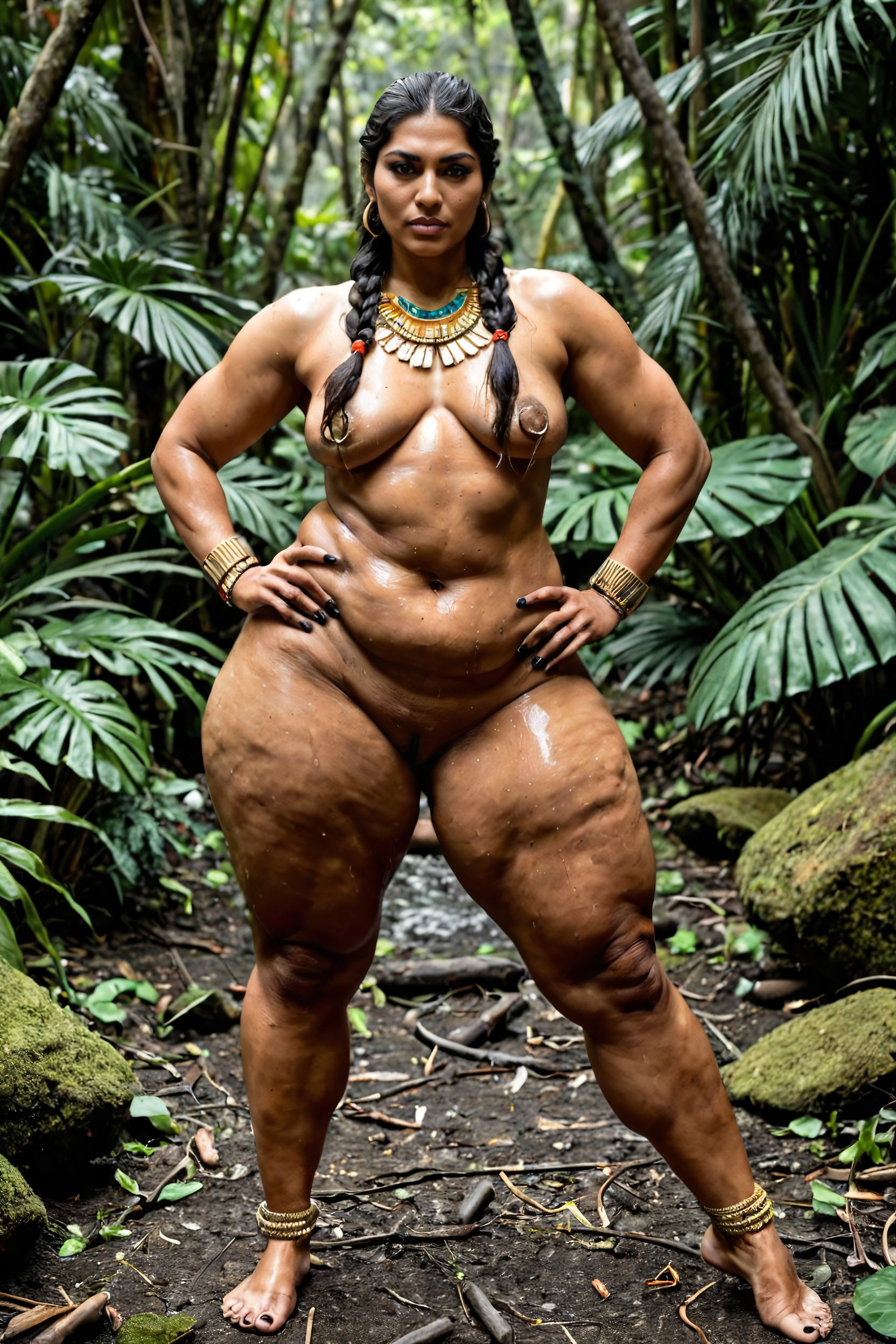 Barefoot, Chubby Stomach, Massive Legs AI Porn