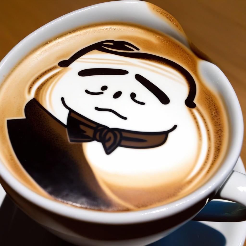 No People, Latte Art Of Silhouette Eric Cartman From South Park Comic, No Humans AI Porn