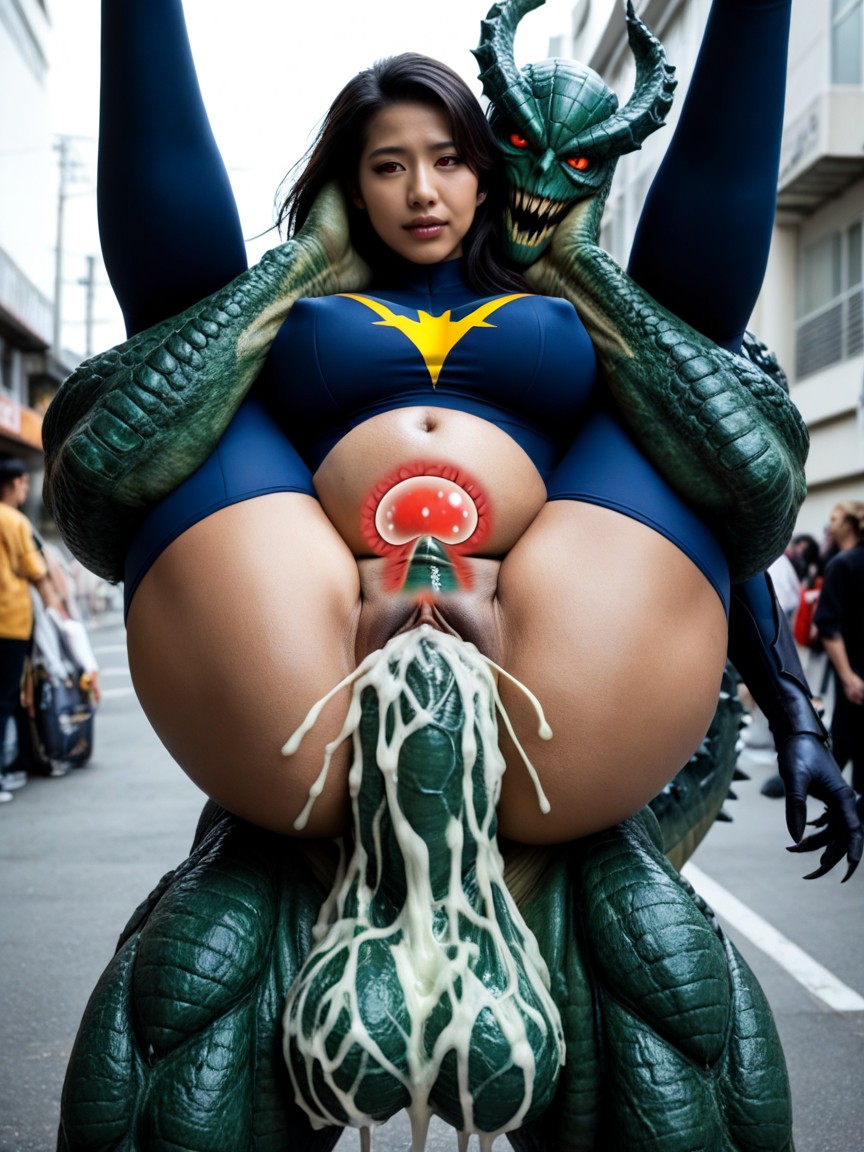 Human, Street, Clothes Superhero Spandex Costume Clothed AI Porn