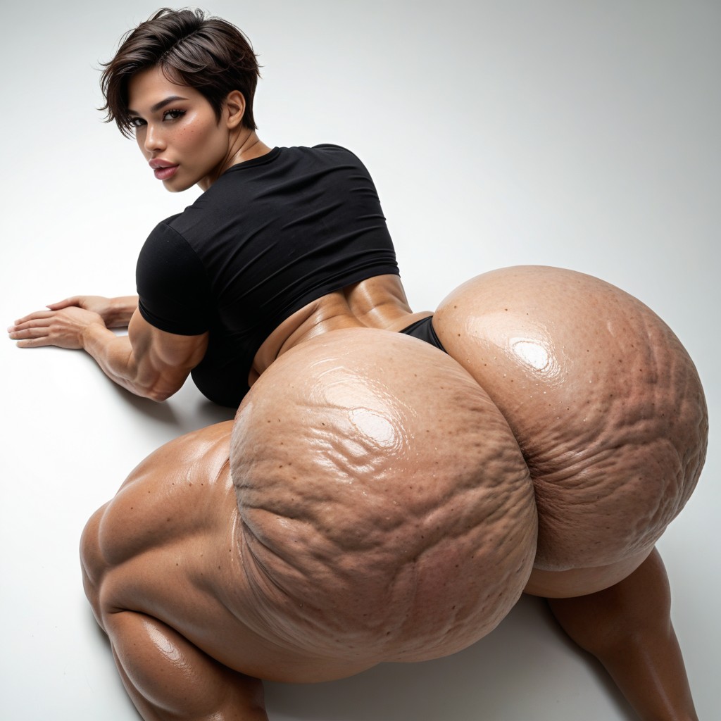 Oiled Skin, Pixie Hair, Hyper Hips AI Porn
