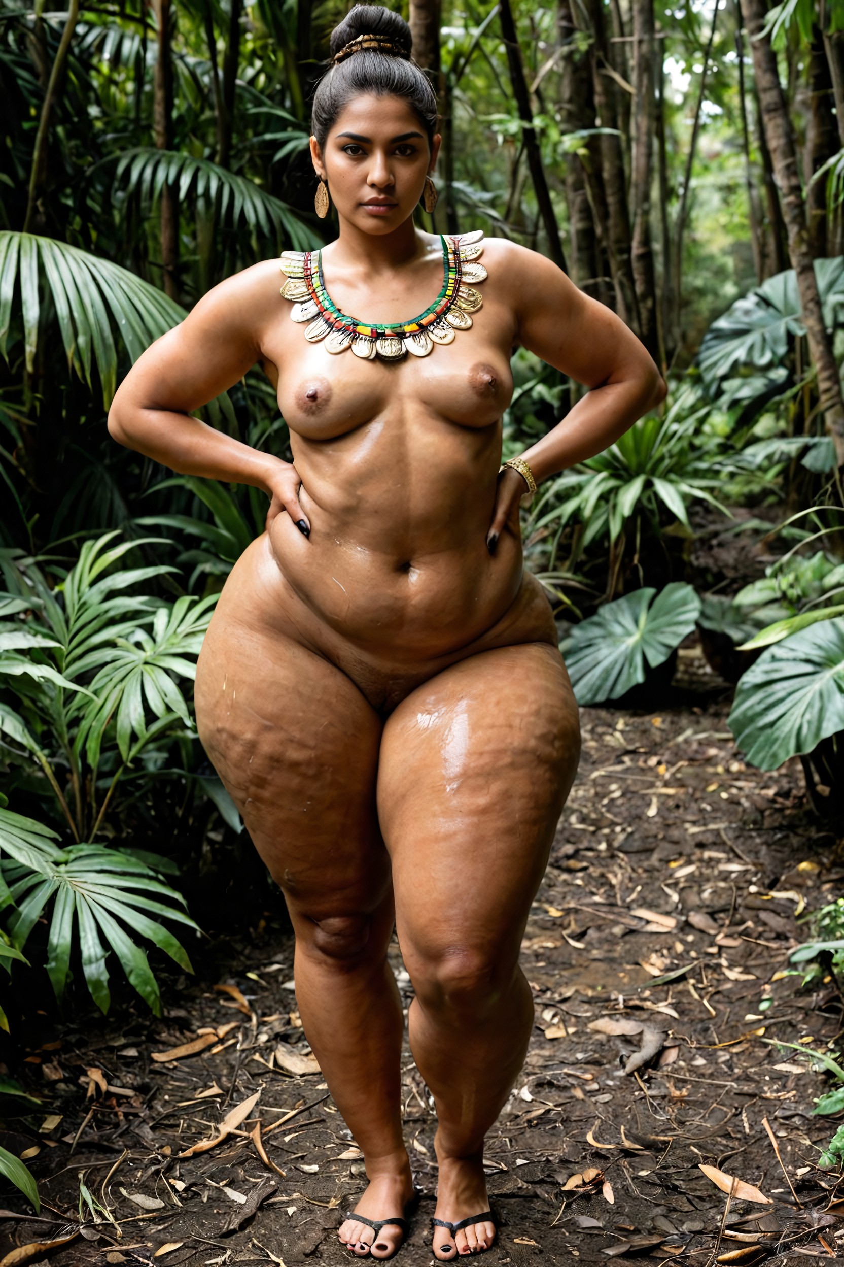 Massive Hyper Thighs, Big Veins On Thighs, Very Long Legs AI Porn