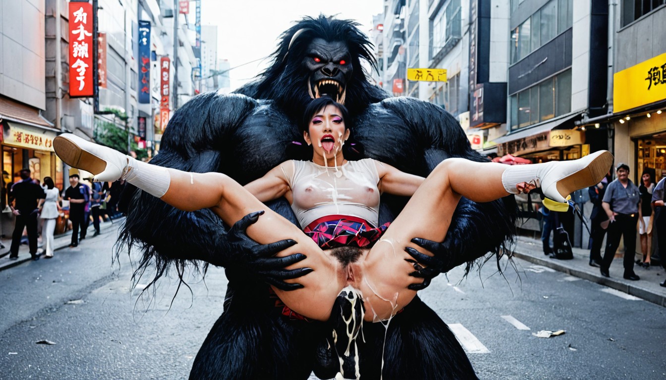 Fire And Explosions, Kaiju, Monster’s Huge Hands Around Her Waist AI Porn