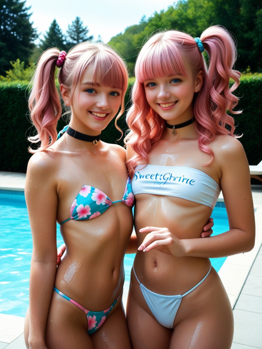 Fully Clothed, Two Women, Petit Body Type AI 포르노