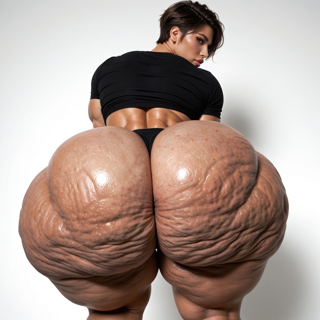 Thick Hyper Thighs, Cute, Gazing Back AI Porn