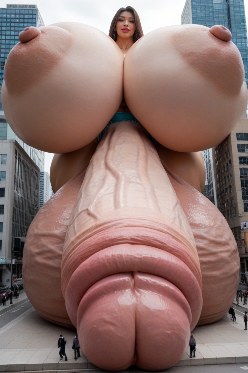 Spherical Boobs, Top Down, Hyper Gigantic Balls AI Porn