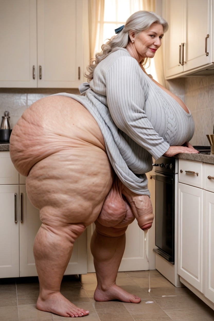 Obese, 1 Persona, Pelo Despeinado Porno IA