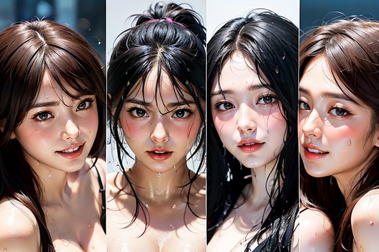 Harem, Hair Clips, Dimly Lit AI Porn