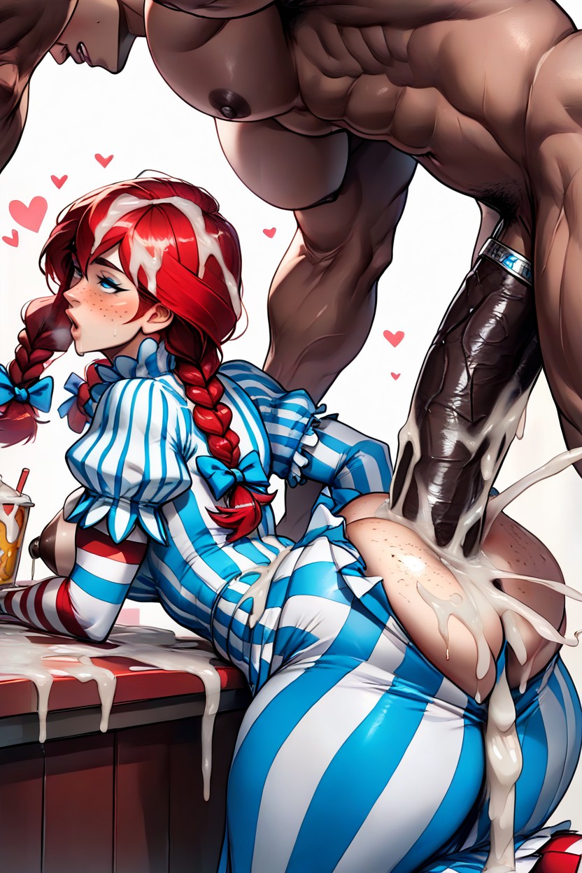 Anal Fucked By Gigantic Muscular Black Man, Ruffled Dress, Excessive Freckles AI Porn