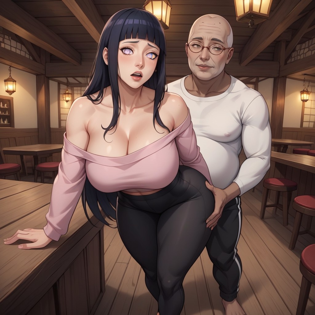 Night, Huge Fat Ugly Bald Old Man, Rim Lighting AI Porn