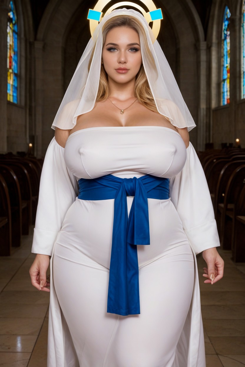 Altar Decoration, Very Big Holy Glow Halo, Glow Halo Behind Her Back AI Porn