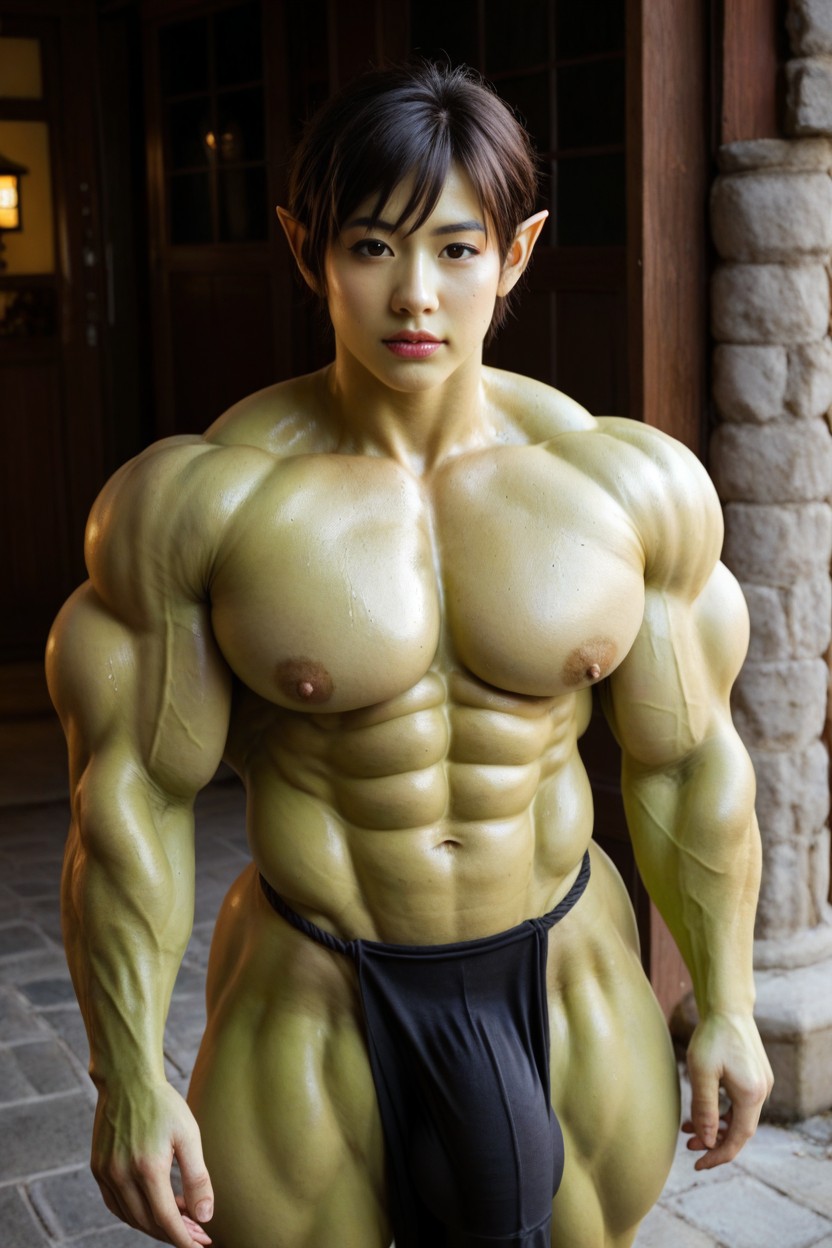 Sweaty, Gigantic Lats, Gigantic Biceps AI Porn