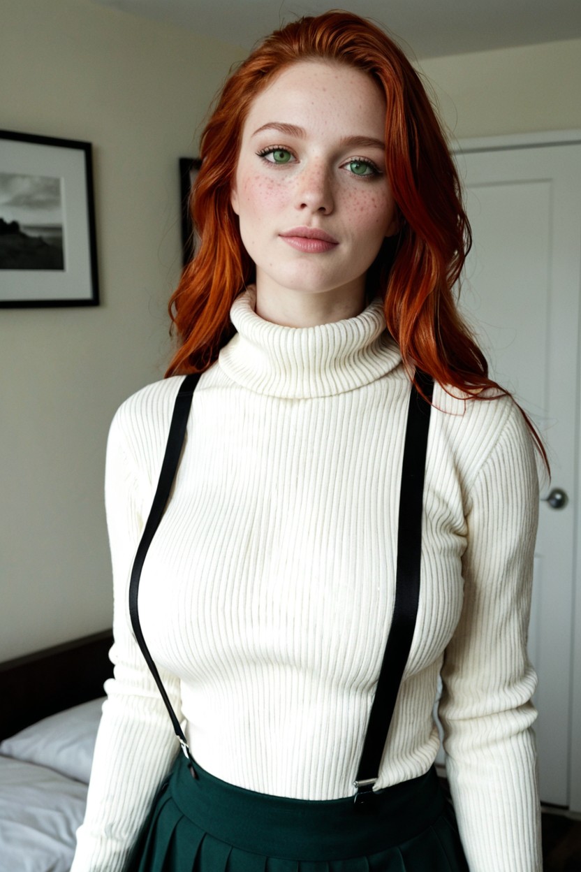Red Hair, Not Naked, Large Breast AI Porn