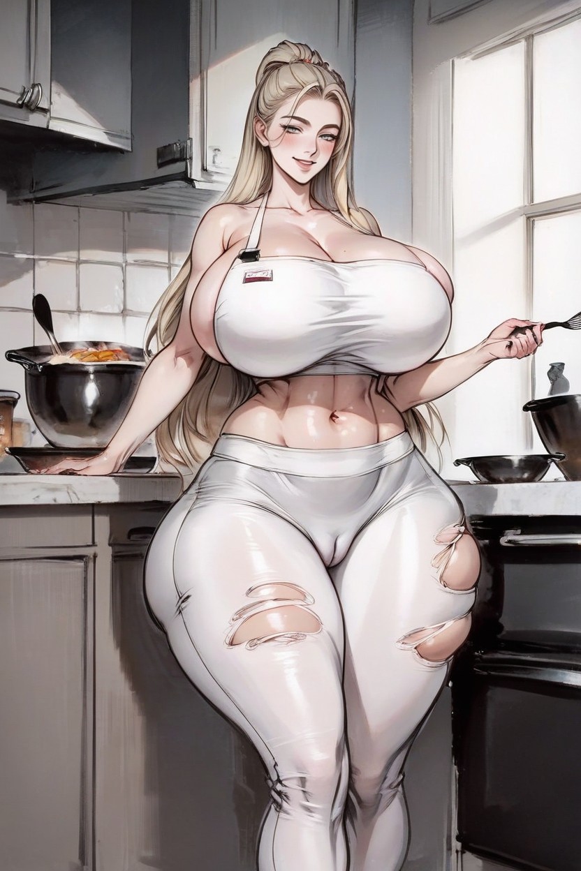 Giant Oversized Breasts Size, Blonde, Colossal Ass AI Porn