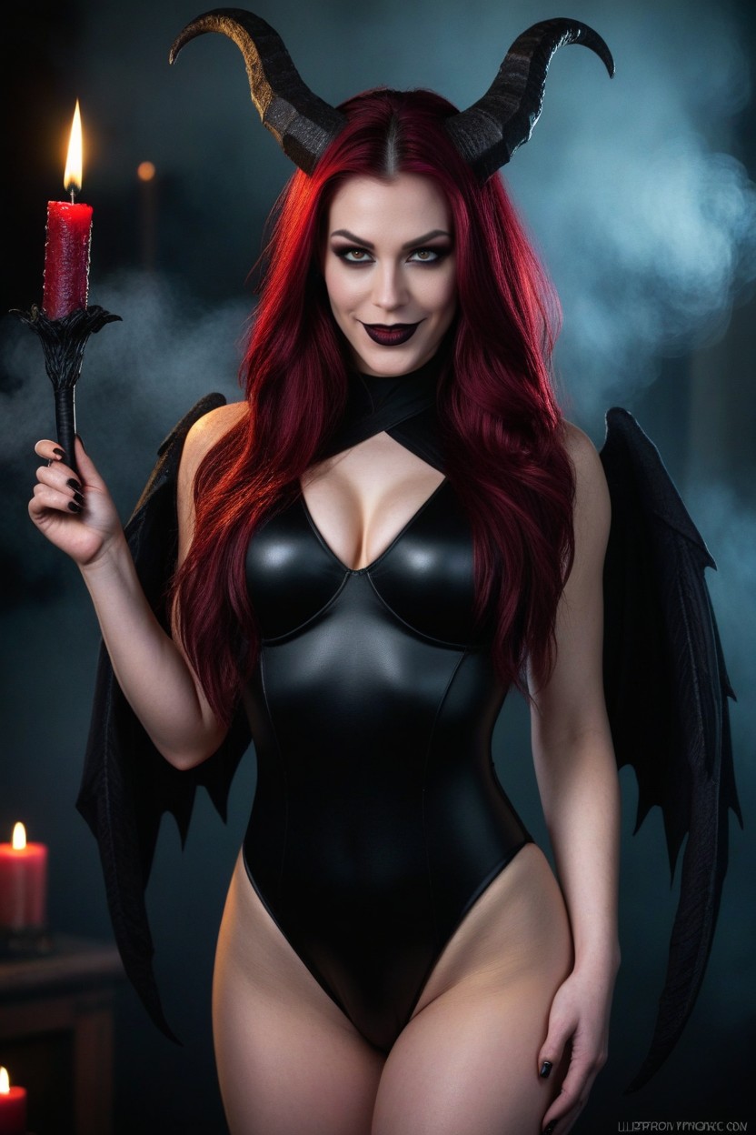Ultra Realistic Textures, Demon Tail, Full Body AI Porn