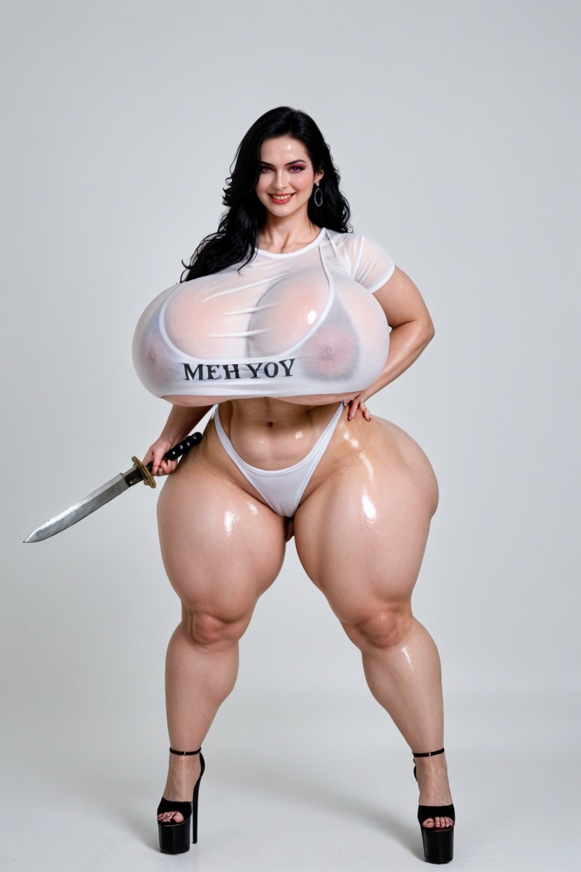 Full Face Blush, Front View,whole Body, Tight Shirt Porno IA