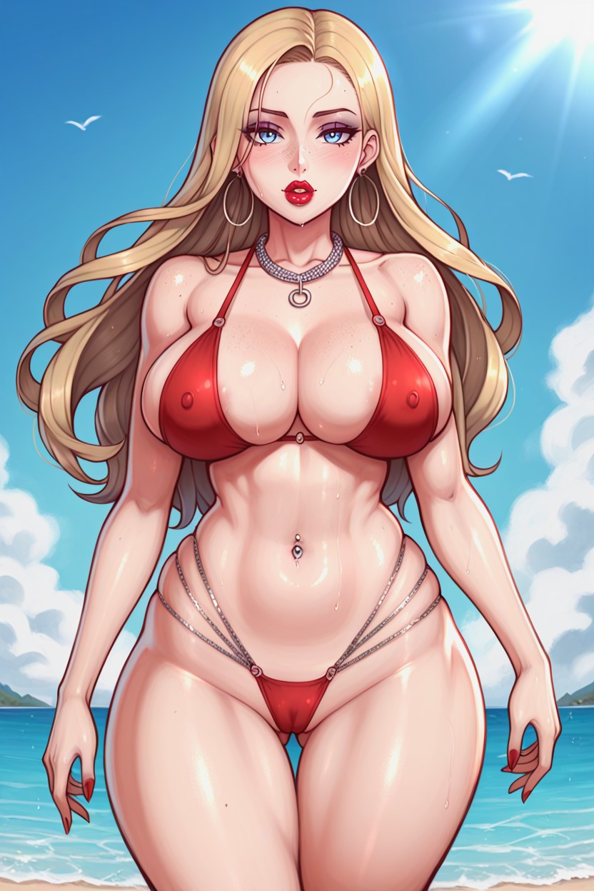 Bimbo, Blonde Hair, Culo Masivo Porno IA