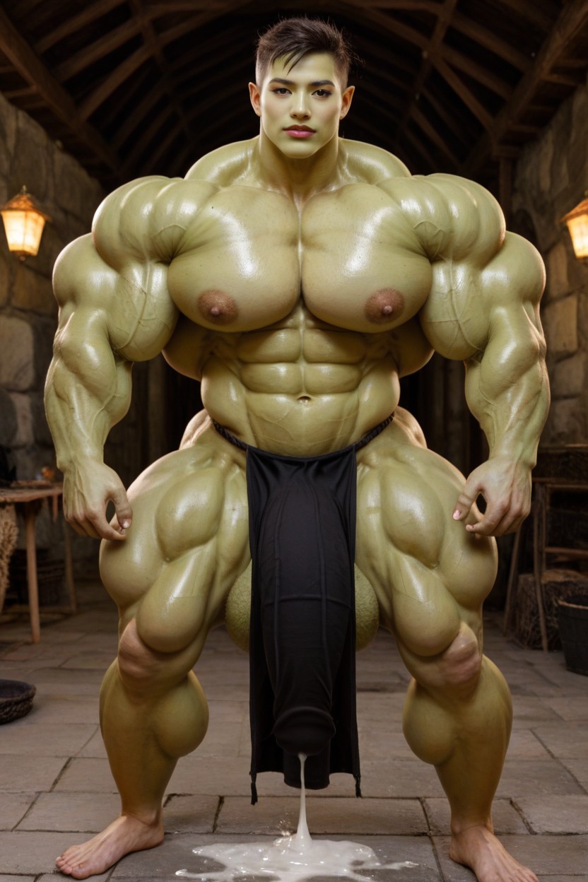 Extremely Defined Muscles, Corto, Elf Ears Porno IA