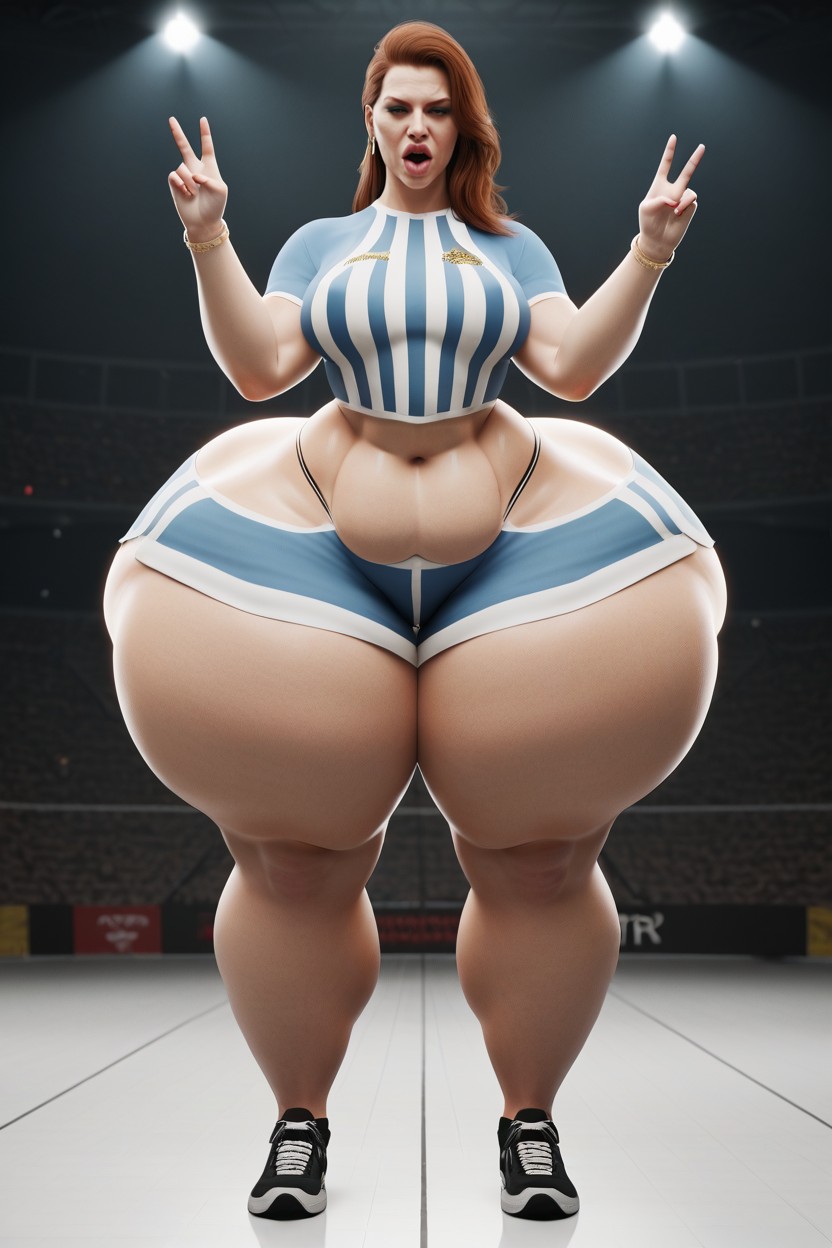 Thick Thighs, Figura Reloj De Arena, Sexy Curved Body Porno IA