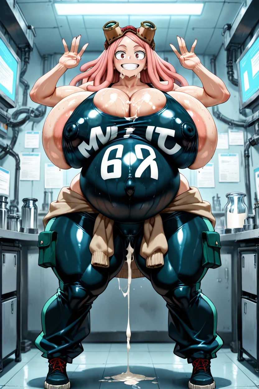 Extreme Thick Wide Plump Figure, No Purple Shading, Light Blue Day Sky Porno IA