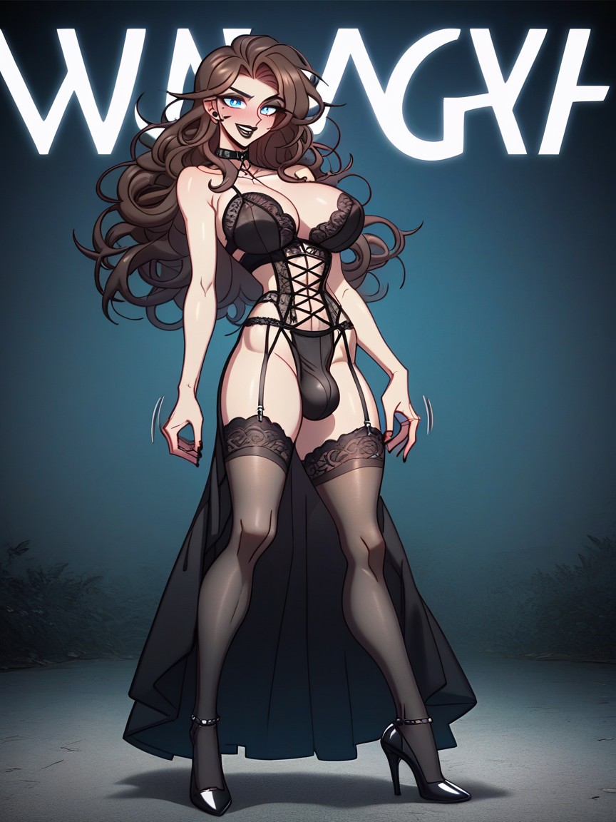 Transgenres, Dark Bedroom, Black Choker Porno IA