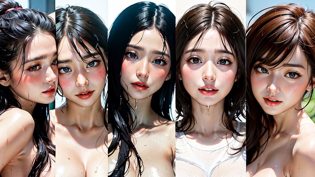Social Media, Lined Up In A Column, Skinny AI Porn