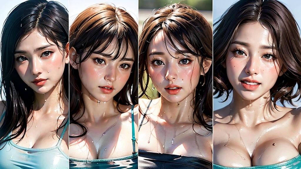 Hair Clips, Sexy Dance Group Concert, Sweaty AI Porn