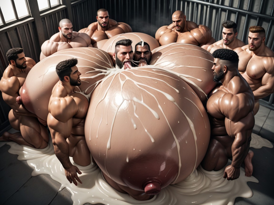 Cum Everywhere On Bodies, Mouth Agape, Sweaty AI Porn