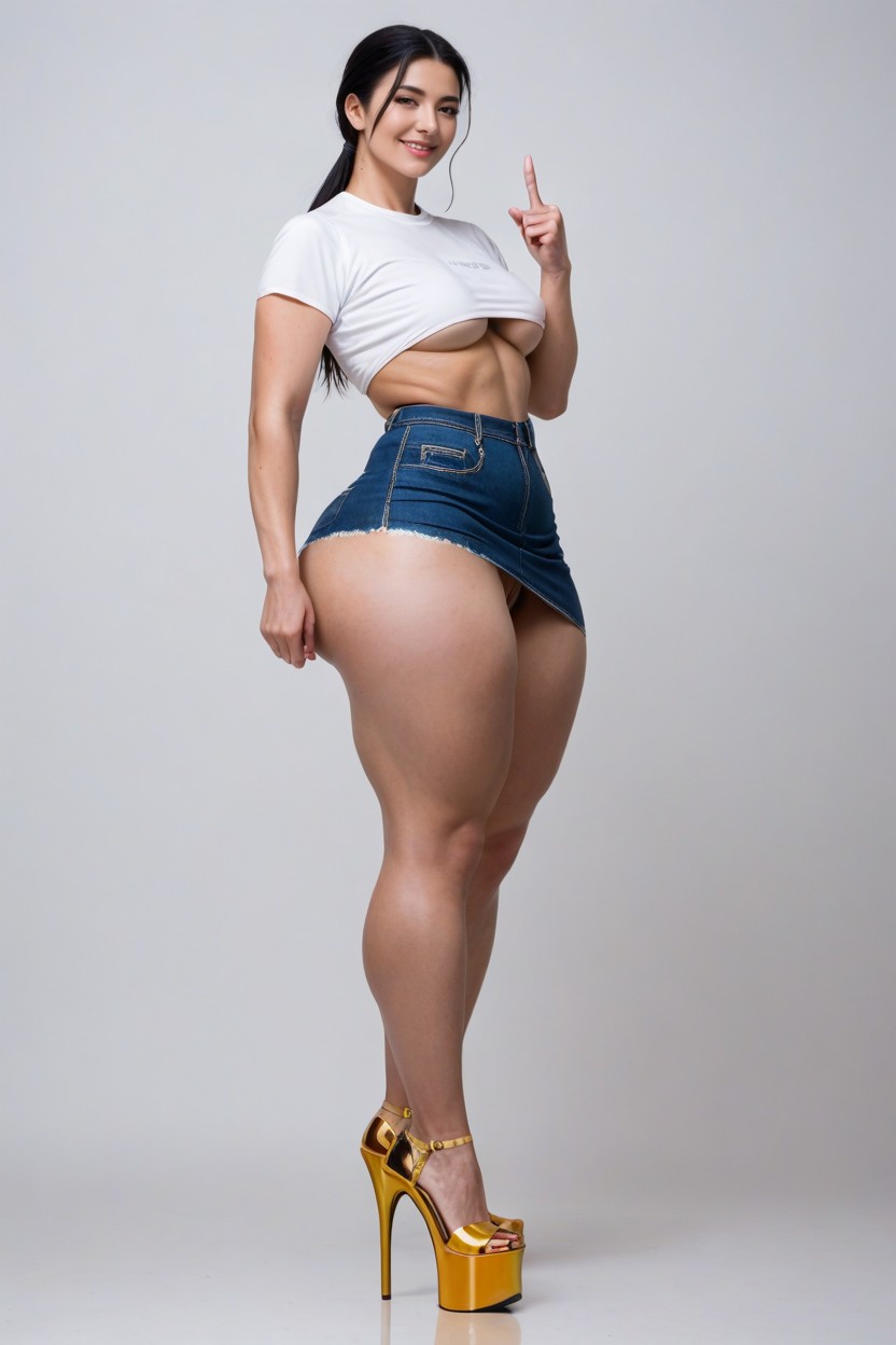 White Background, Extremely Large Ass, Pale Skin AI Porn