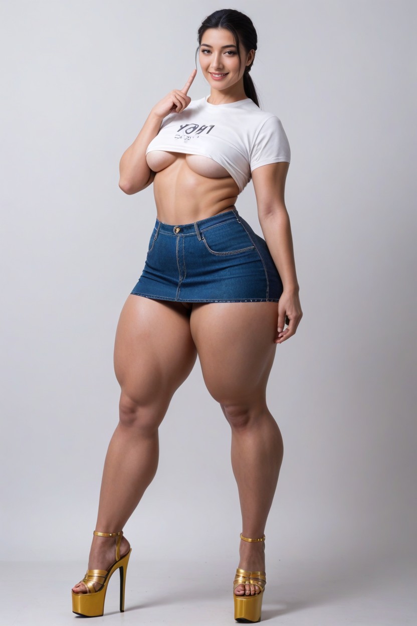 Has Perfect Shaped Hourglass Body, Massive Strong Hamstrings, Open Legs AI Porn