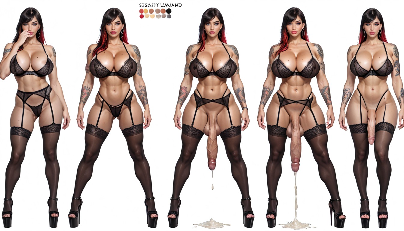 Penis Piercings, Sweaty, Very Puffy Nipples AI Porn