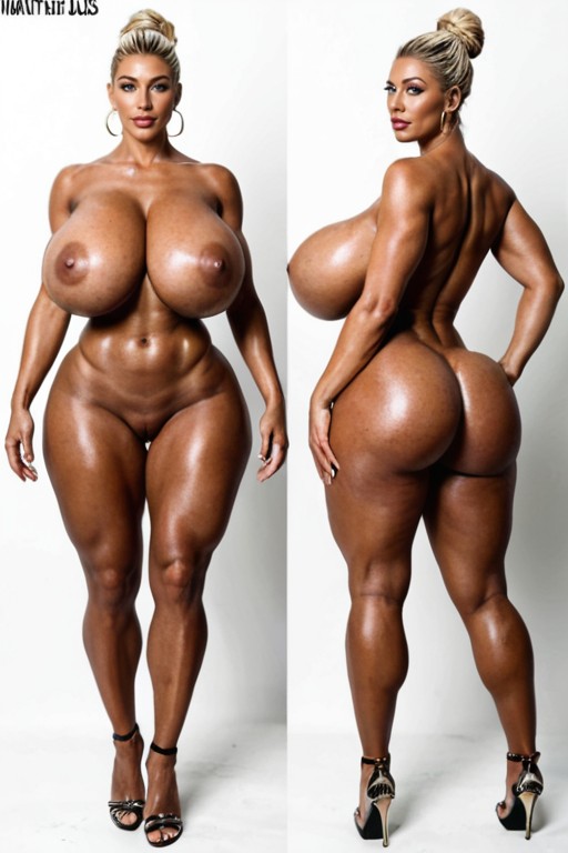 Pixie Cut, Neutral Standing Pose, Two Views AI Porn